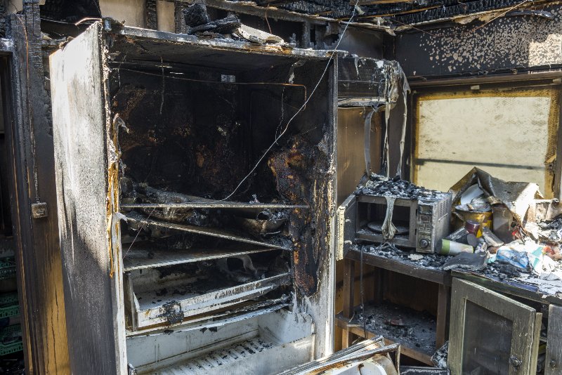 A photo of extensive fire damage of an interior home in Clarksville, TN